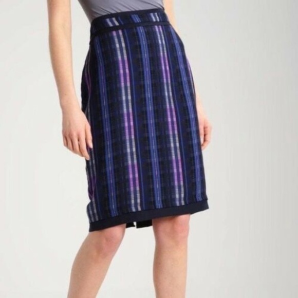 Banana Republic Dresses & Skirts - Banana Republic Plaid Pencil Skirt Purple Blue Black 8